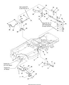 Lift Group Diagram and Parts List for 107607010 (2690713)(2007) Briggs and Stratton Lawn Tractor
